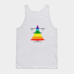 Rainbow Pattern Hand Drawing Tank Top